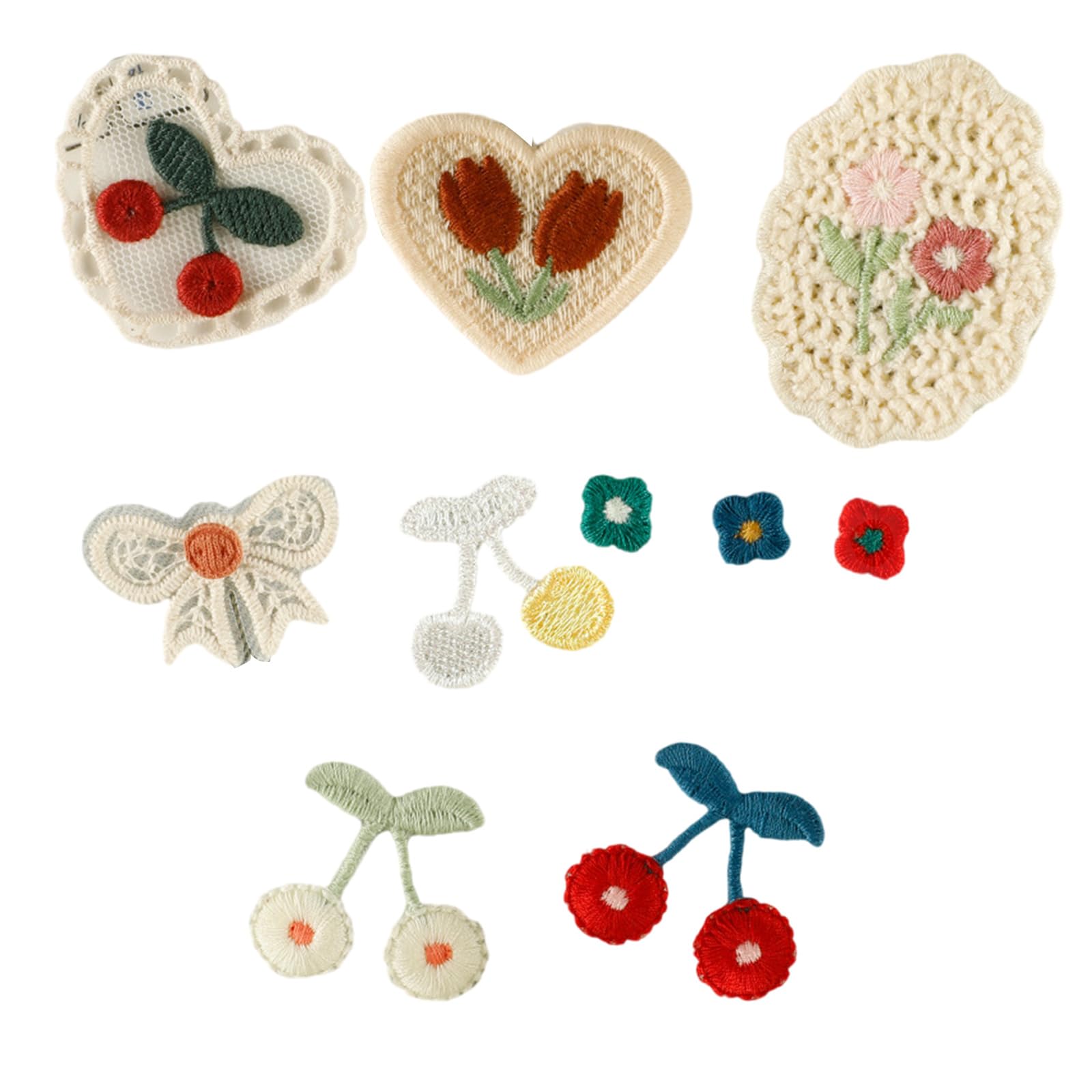 Adornos para Ropa, Parches Bordados de Tela Flores