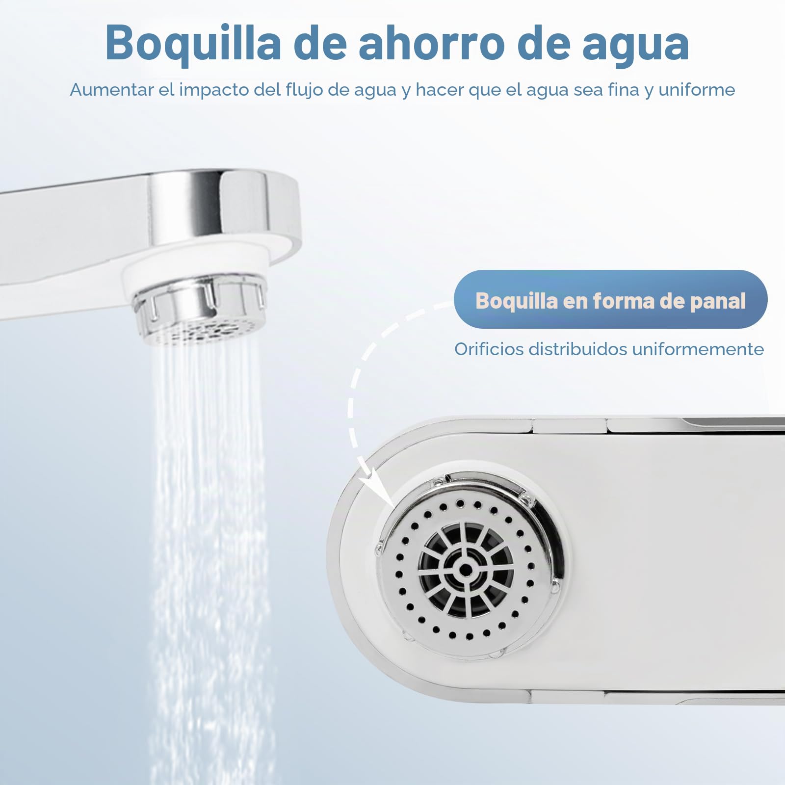 Grifo con calentador de agua instantáneo, 3000 W IPX4 Calentador eléctrico Grifo con indicador de temperatura LED legible, 360° giratorio Grifo calentador instantáneo para cocina, baño (plateado)