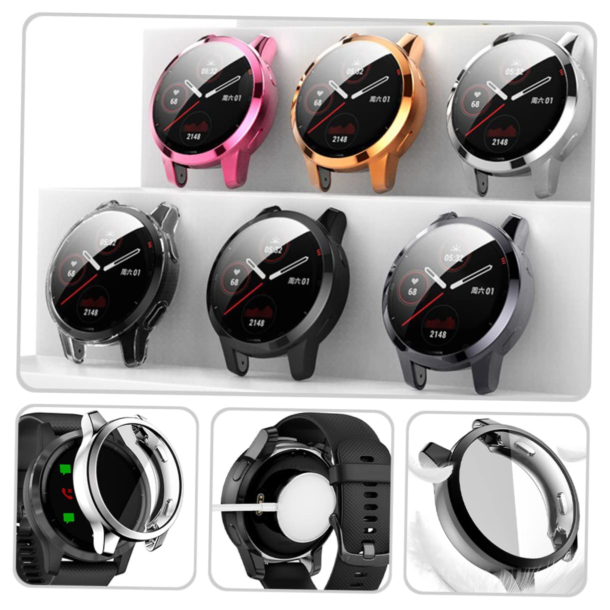UKCOCO 24pièces Étui De Écran TPU pour Montres Venu Anti-Rayures Facile à Installer Couverture Complète des Accessoires De Montre