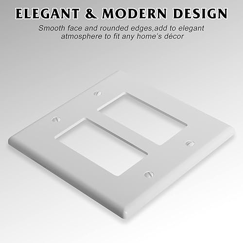 Miniatura 2 de Placas decorativas de pared de 2 segmentos para interruptores de luz, interruptor inteligente, atenuadores, GFCI, receptáculo, salida USB, tamaño