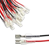 Vista 8 de 30 terminales de crimpado de doble cabeza de 0.248 in con funda aislante con alambre rojo + negro hembra pala kit surtido de empalme rápido 11.82