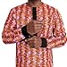 African Mens Shirt Traditional Long Sleeve Dashiki Print Cotton Wax Cloth Top V59 Large