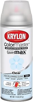 Krylon K05353007 ColorMaster Acrylic Crystal Clear, Flat, Clear, 11 oz.