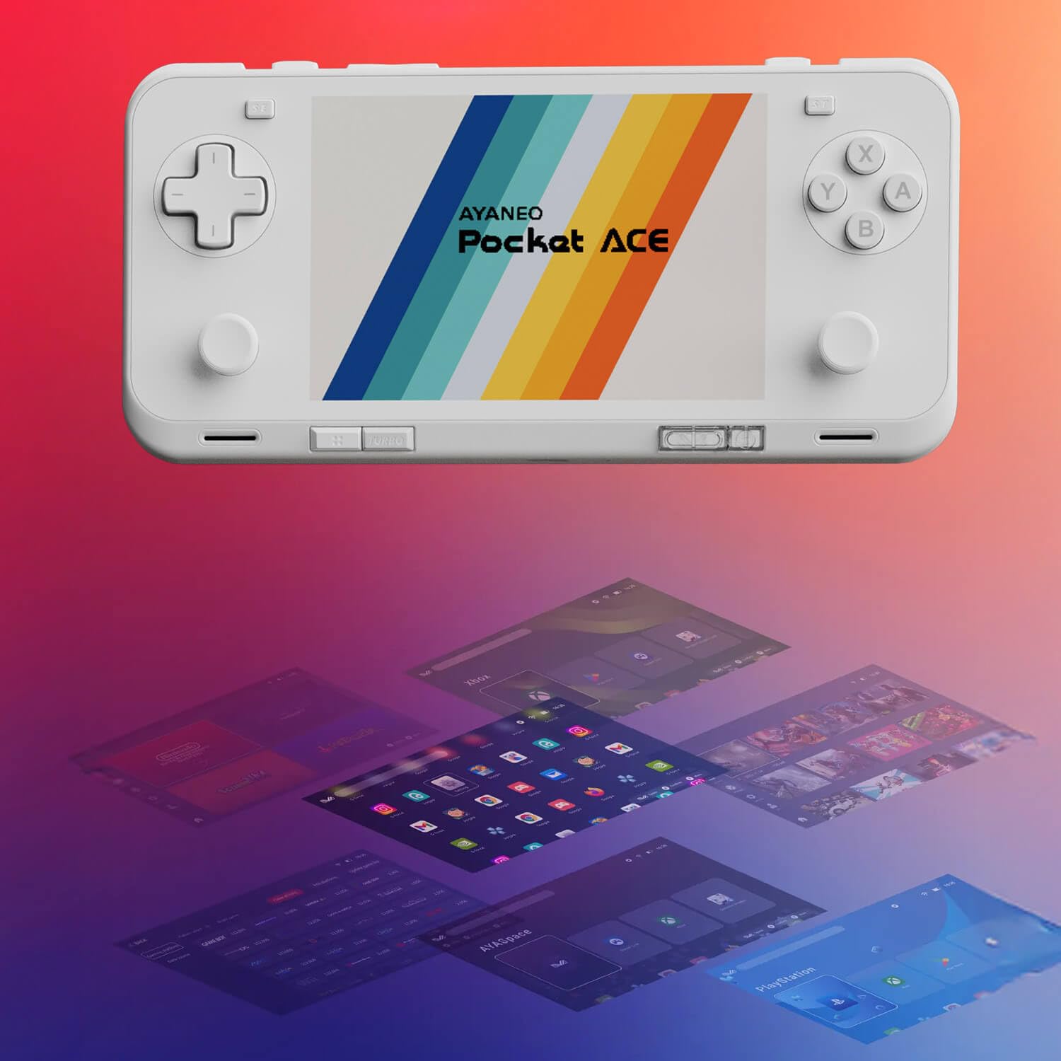 AYANEO Pocket ACE: Ręczna konsola do gier z 4,5-calowym wyświetlaczem IPS, 16 GB RAM, 512 GB pamięci, Wi-Fi 7, Bluetooth 5.3, Snapdragon G3x Gen 2, Android 13, bateria 6000 mAh