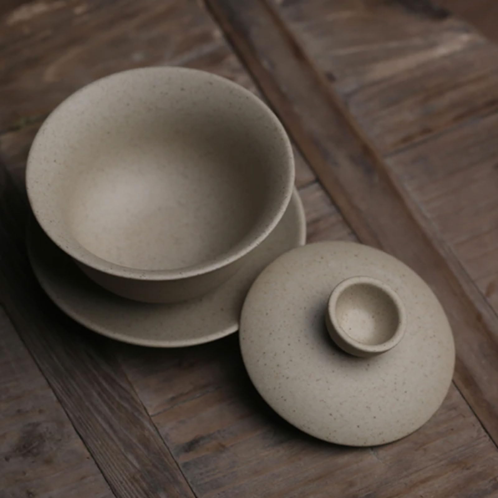Gaiwan Zuppiera in ceramica solida con coperchio Ciotole da tè Kung Fu da viaggio Ciotole da tè in stile cinese per il balcone di Natale dell'home office Tazza te