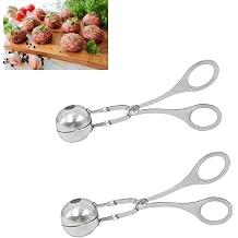 2 Pack Meat Baller Stainless Steel Meatball Scoop Ball Maker None-Stick Baller Tongs Meat Ball Maker Mold Cake Pop,Ice Tongs,Cookie Dough Scoop for Kitchen Cooking