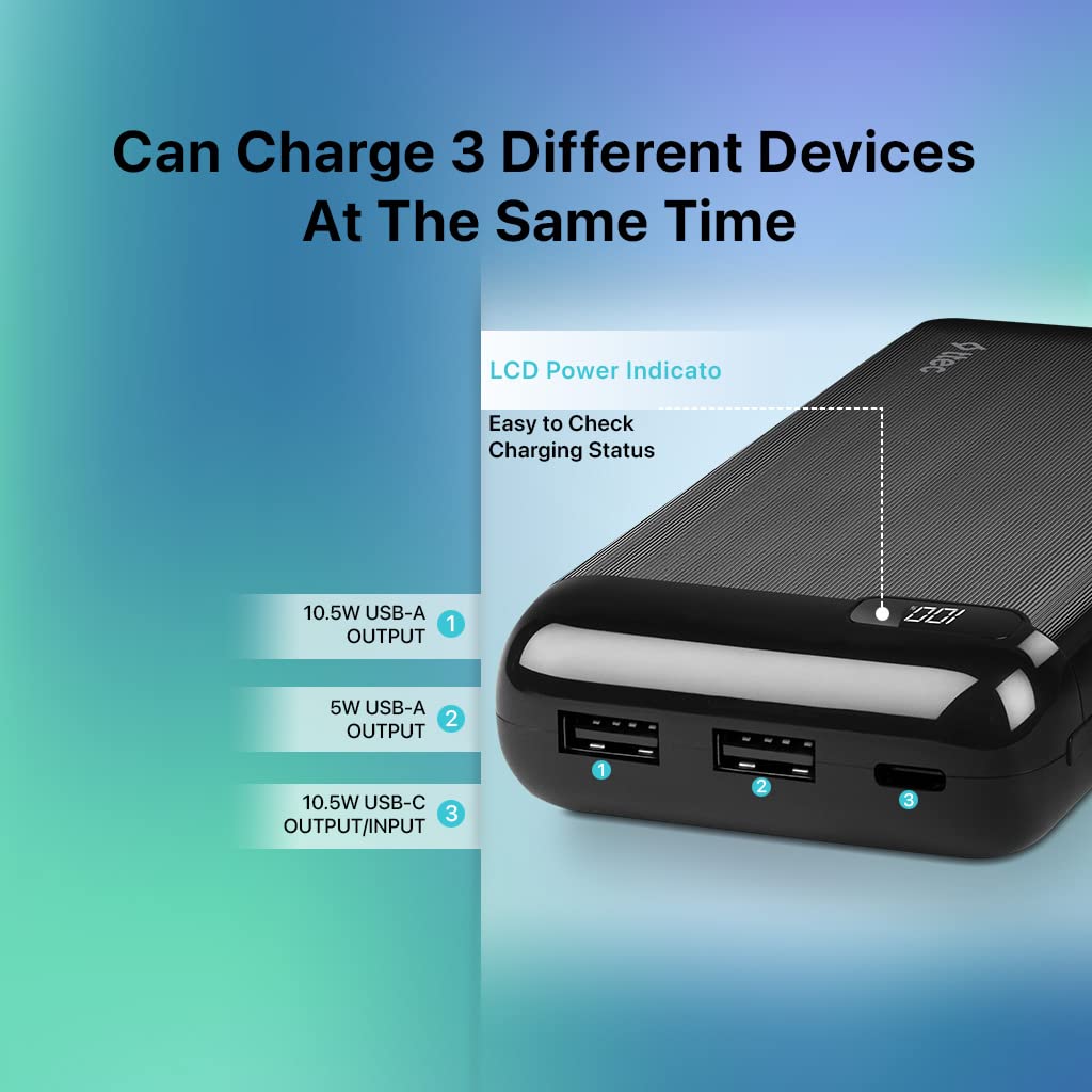 Anker Power Bank, 20,000mAh with Built-in USB-C Cable, 87W Max Fast