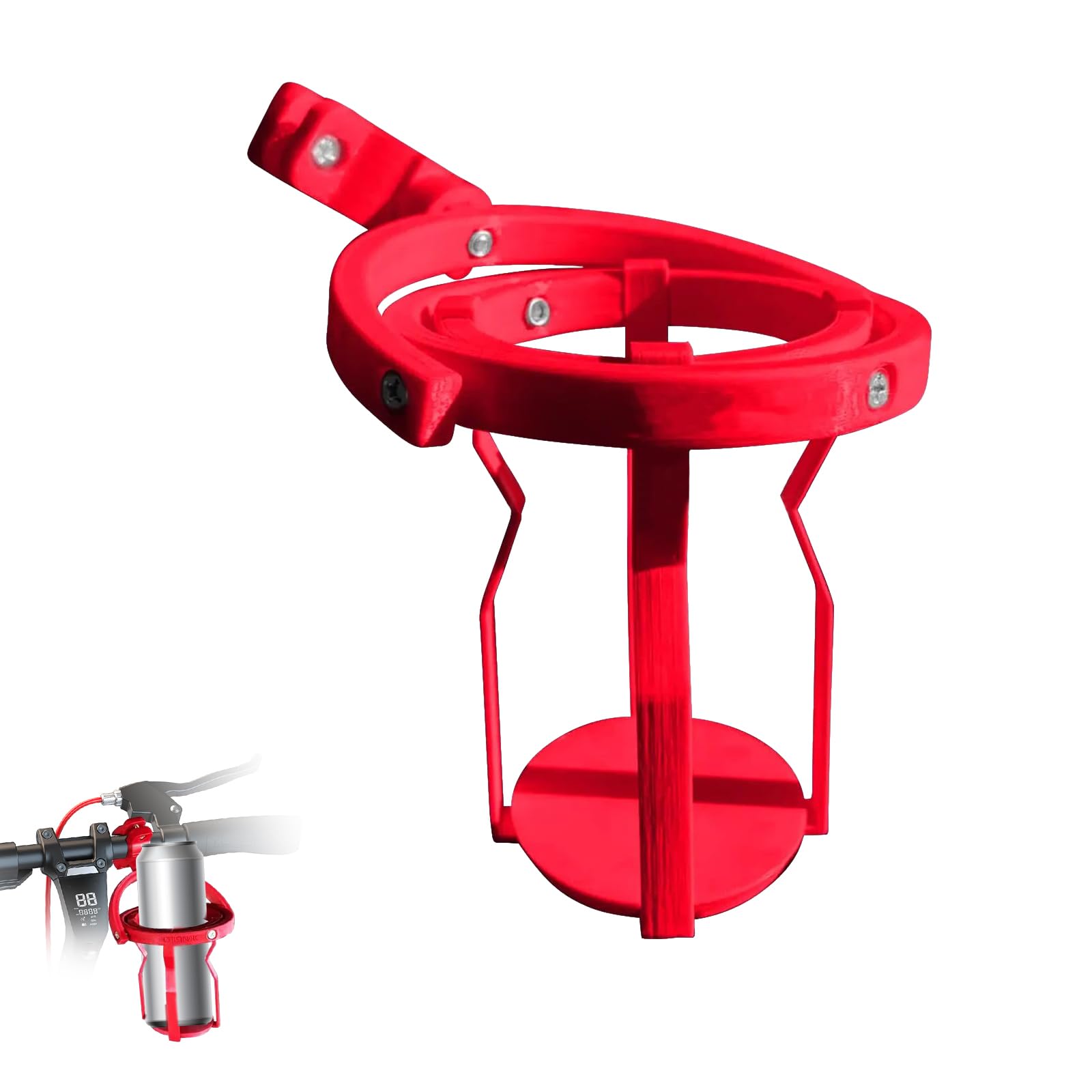 Portabicchieri Giroscopico per Motociclette Portabicchieri Anti Rovesciamento Giroscopico Stampato in 3D Supporto Autolivellante Espansore Portabicchieri Adatto alla Maggior per Bici Camion (Rosso)