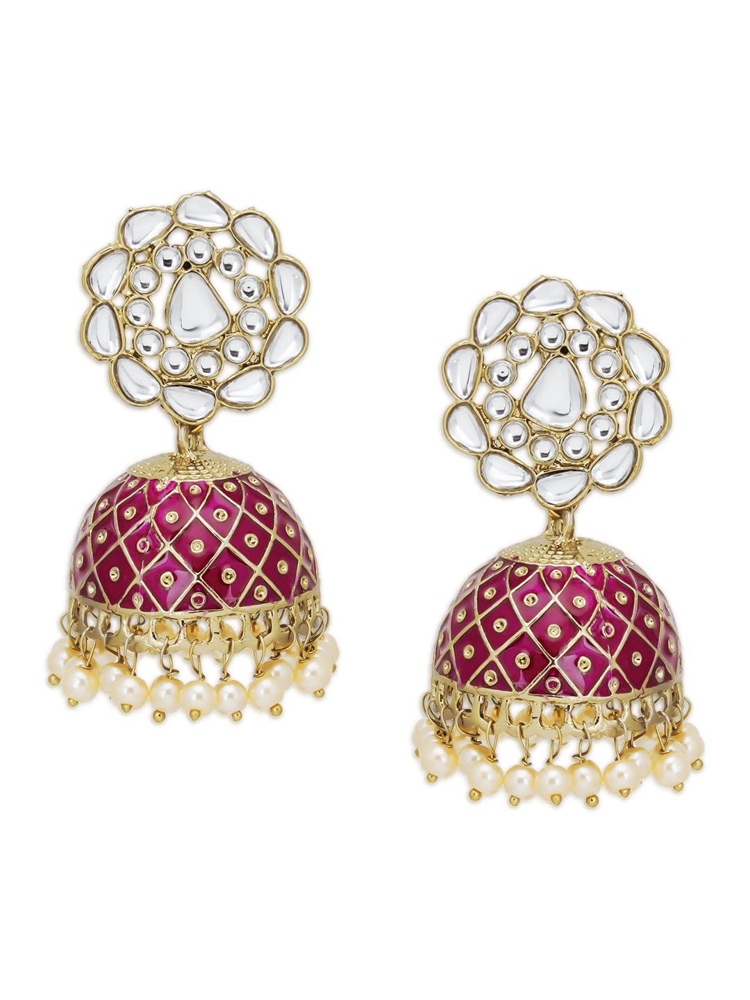 See full amazon price history chart for Sukkhi Classy Pearl Gold Plated Kundan Meenakari Jhumki Earring for Women (SKR73331) Sukkhi Classy Pearl Gold Plated Kundan Meenakari Jhumki Earring for Women (SKR73331) (B09QSX45MB) Amazon Price History, Amazon Price Tracker