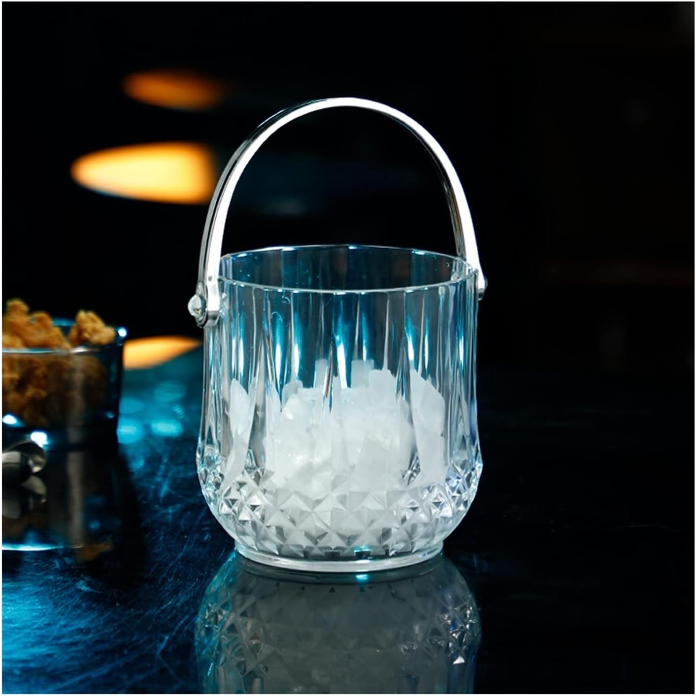 Ice Bucket Ice Bucket Color Acrylic Champagne Storage Cubes Home Bar Small Suitable for 1 Bottle of Wine or Beer Beverage Ice Tub(Clear)