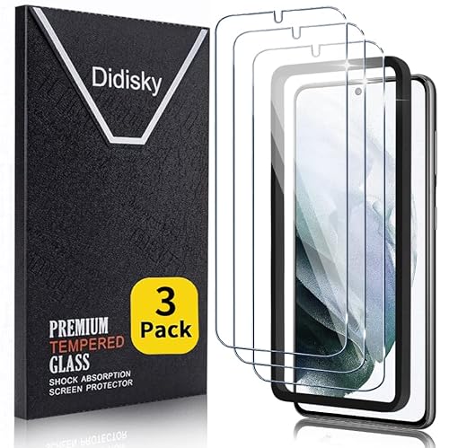 Didisky 3 Pack Screen Protector for Samsung Galaxy S21 6.2'' 2021 (Not for Samsung S21+/S21 Plus/S21 Ultra),With Easy Install Tool, Fingerprint Recognition,Anti Scratch, 9H Tempered Glass Film