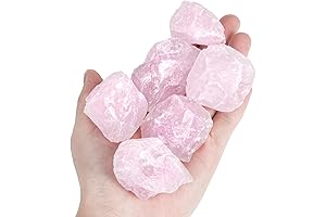 JOHOUSE Rose Quartz Crystals, Natural Rough Stones for Healing