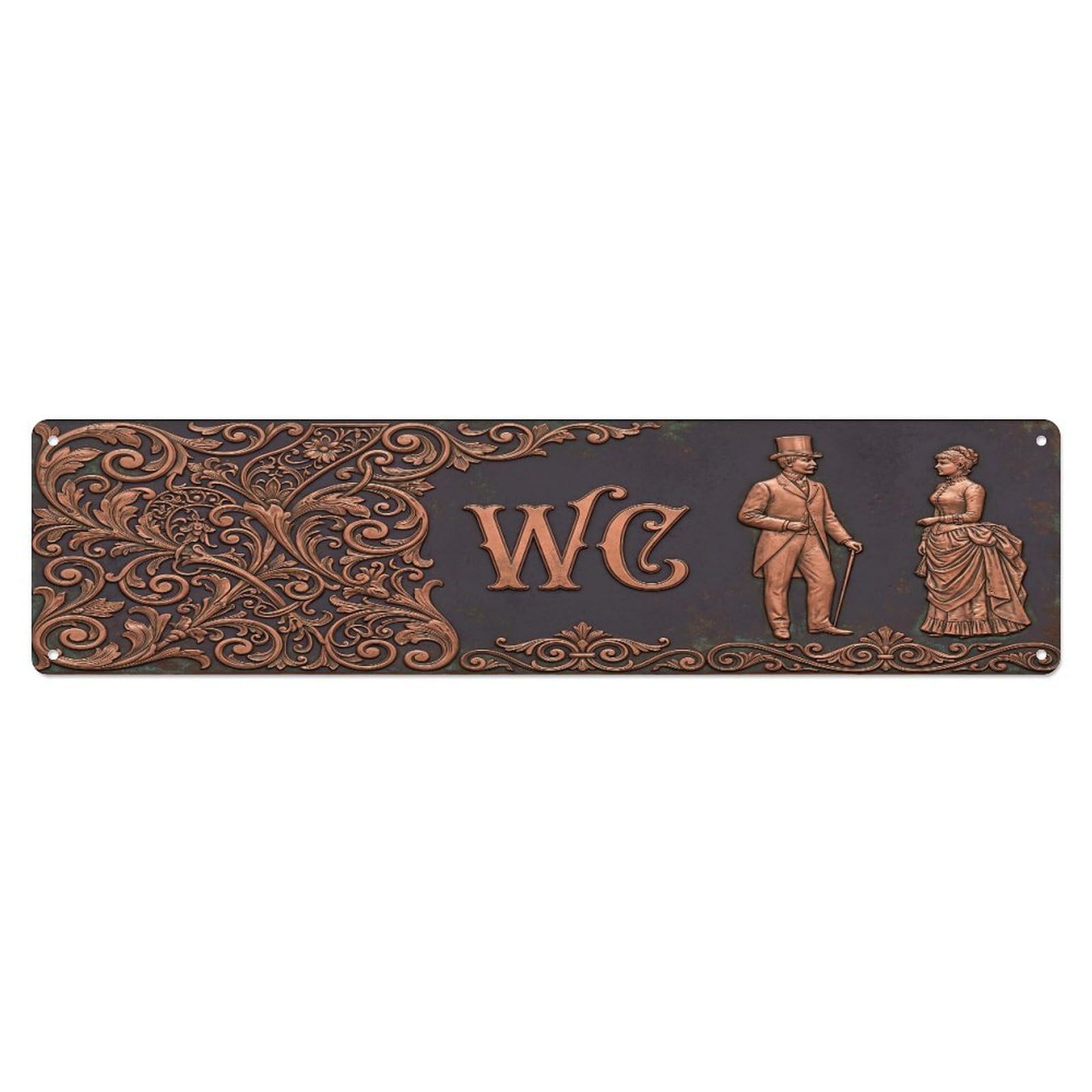 Tgrcjimh Style Metal Tin Sign Vintage Victorian Decor Wc Toilet Exit