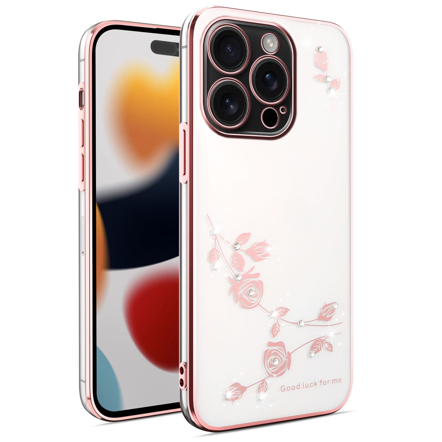 for Samsung Galaxy S10e Sparkly Floral Pattern Phone Case, Slim Diamond Soft TPU Cover for Girls and Women, Shockproof, Wireless Charging Pink