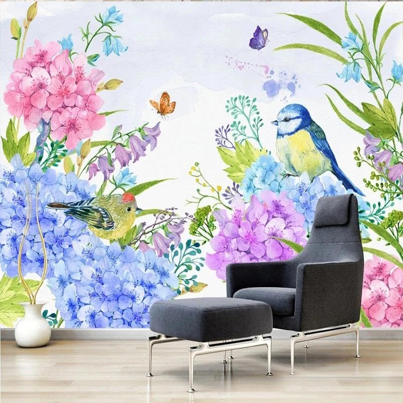 Papier peint 3d fleur oiseau papier peint murale maison salon intissé