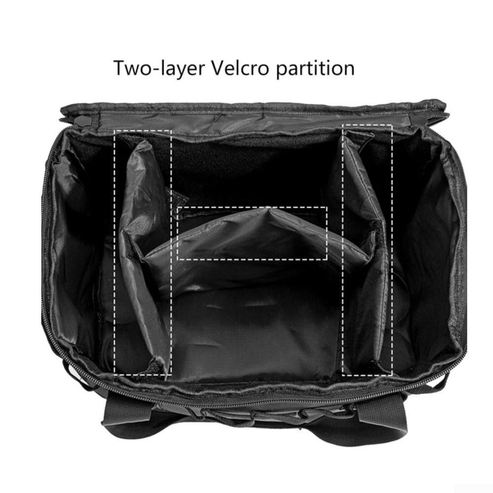 Bolsa de picnic de gran capacidad, enfriador aislado impermeable con partición de dos capas para almacenamiento de equipo de camping y aventuras de comedor al aire libre (negro)