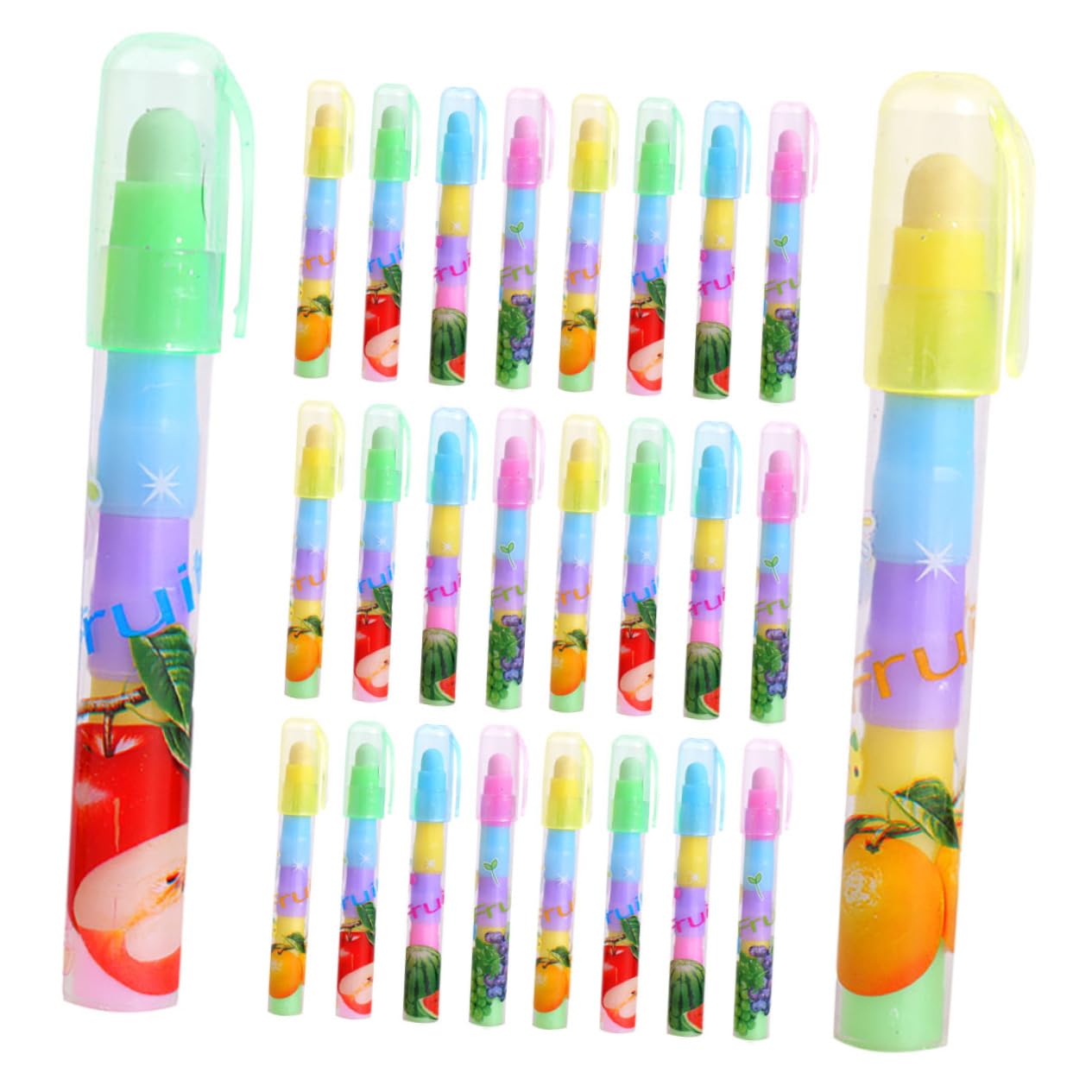 Gommes Kawaii Fruit 36 Pièces Style Stylo Détachable pour L'école