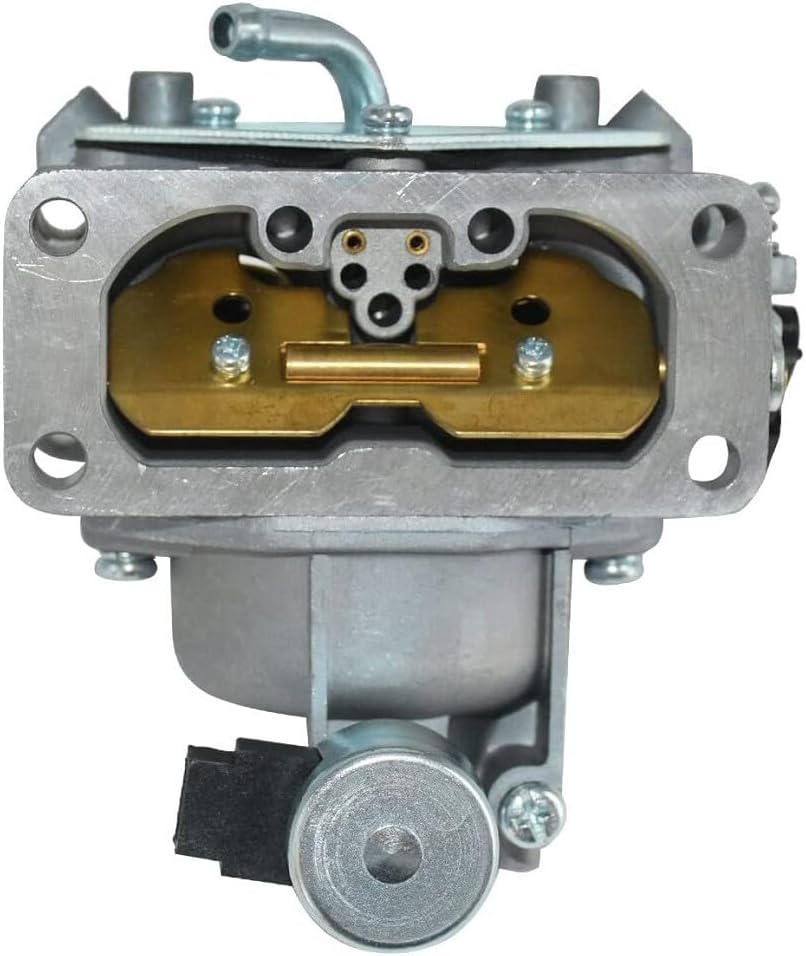 Side view of the carburetor showing the fuel inlet and mounting points.