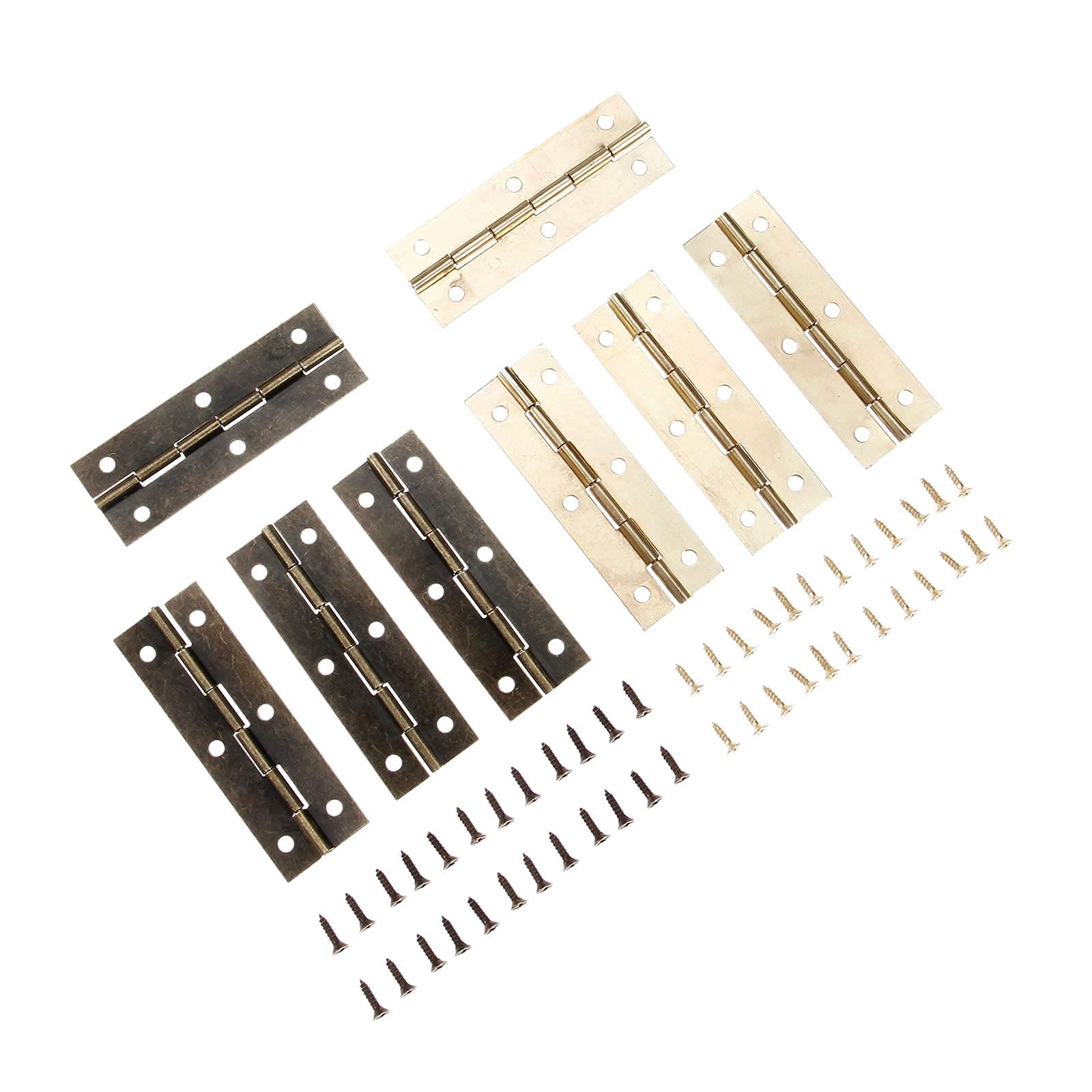 Nvsfzgiyg Antique Bronze Hinge, 4Pcs Cabinet Door Luggage Furniture Jewelry Wood Boxes 6 Hole V-Intage Chinese Old 6020Mm(Antique Bronze)
