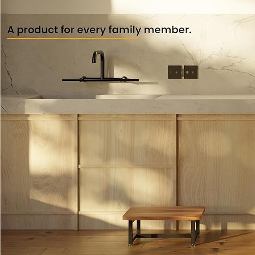 Miniatura 7 de HOLANA 6.5" Acacia Wood One Step Stool for Adults with Non-Slip Rubber Feet - 550 lbs Wooden Step Stools for Bed - Safety Stepping Stool Bathroom