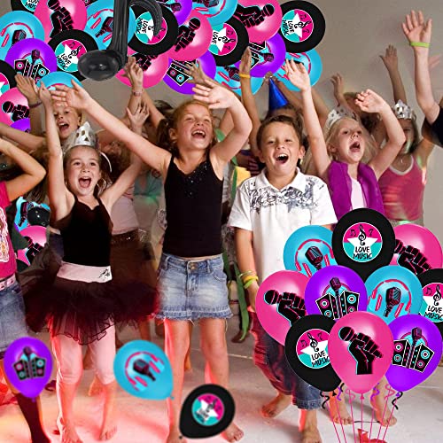 50Pcs Music Style Birthday Party Decorations, Party Decorations Balloons For Boys And Girls Music Notation Foil Balloons Disco Balloons Black Purple Colorful Latex Balloon Party Decorations #TOP4