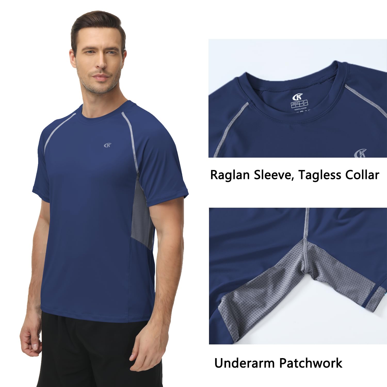Huayuzh Rashguard - Maglia da nuoto a maniche corte con protezione UPF 50+, ad asciugatura rapida, per surf, piscina, allenamento, spiaggia, sport