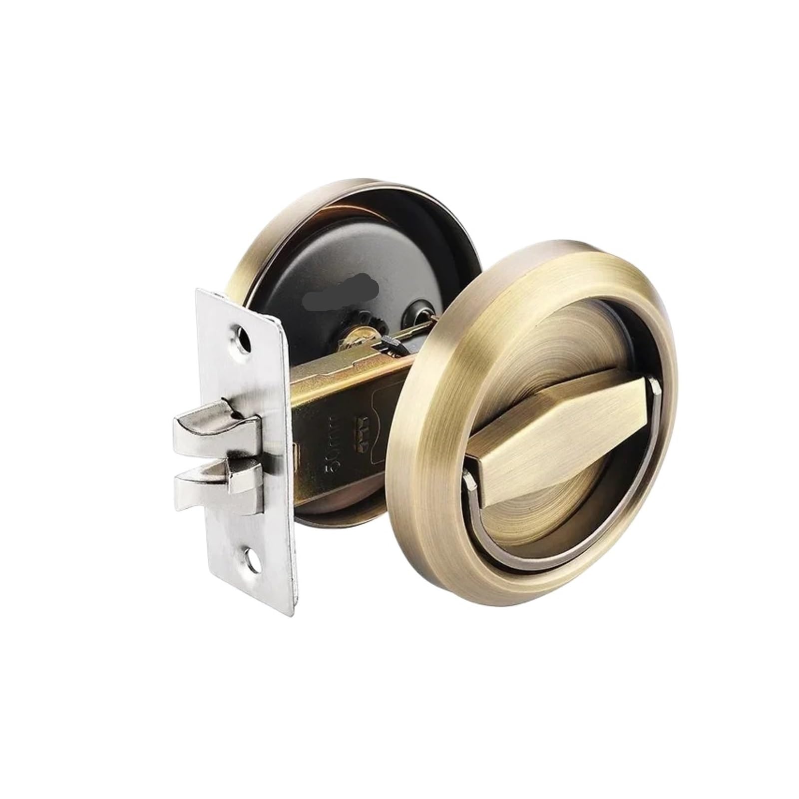 Round Recessed Door Lock Stainless Steel Pull Ring Invisible Door Lock