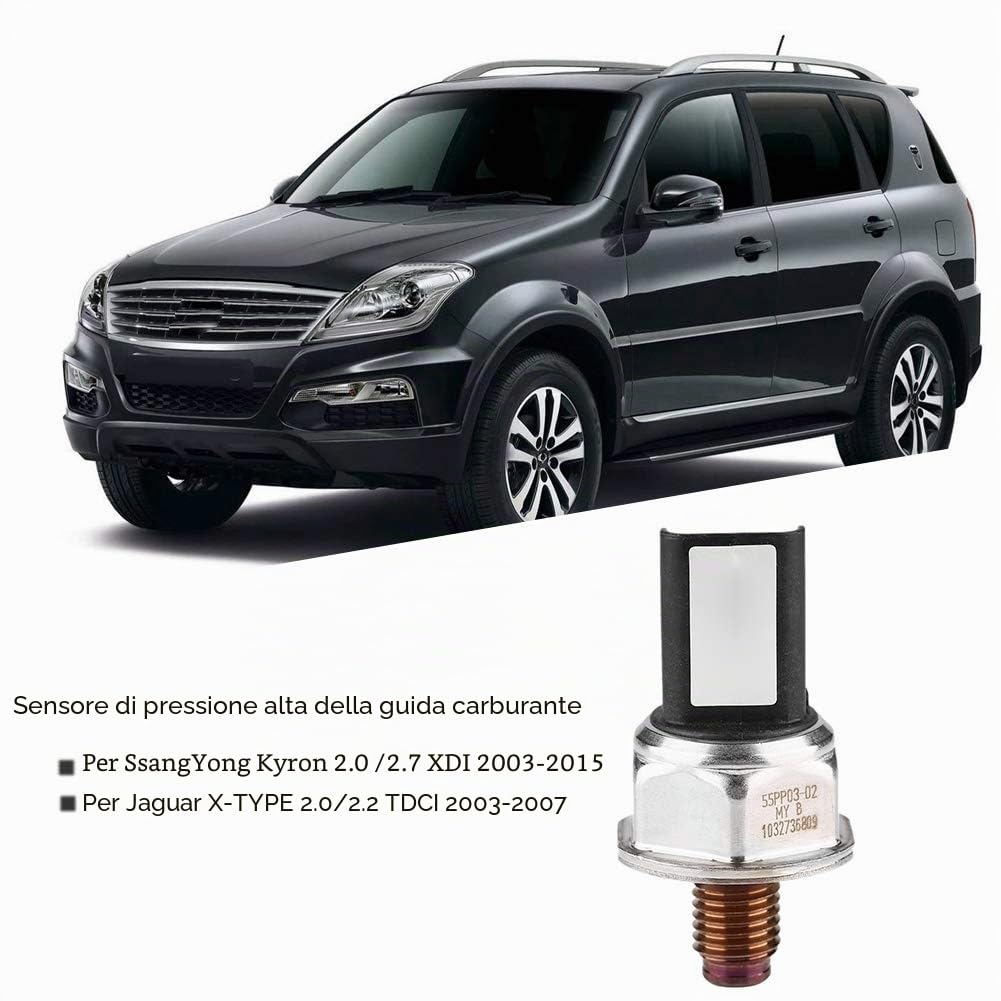 Sensore di pressione del carburante a rampa comune robusto in plastica + metallo, 55PP03-02 9307Z507A Sensore ad alta pressione di rampa di carburante per SsangYong Kyron 2.0 Xdi