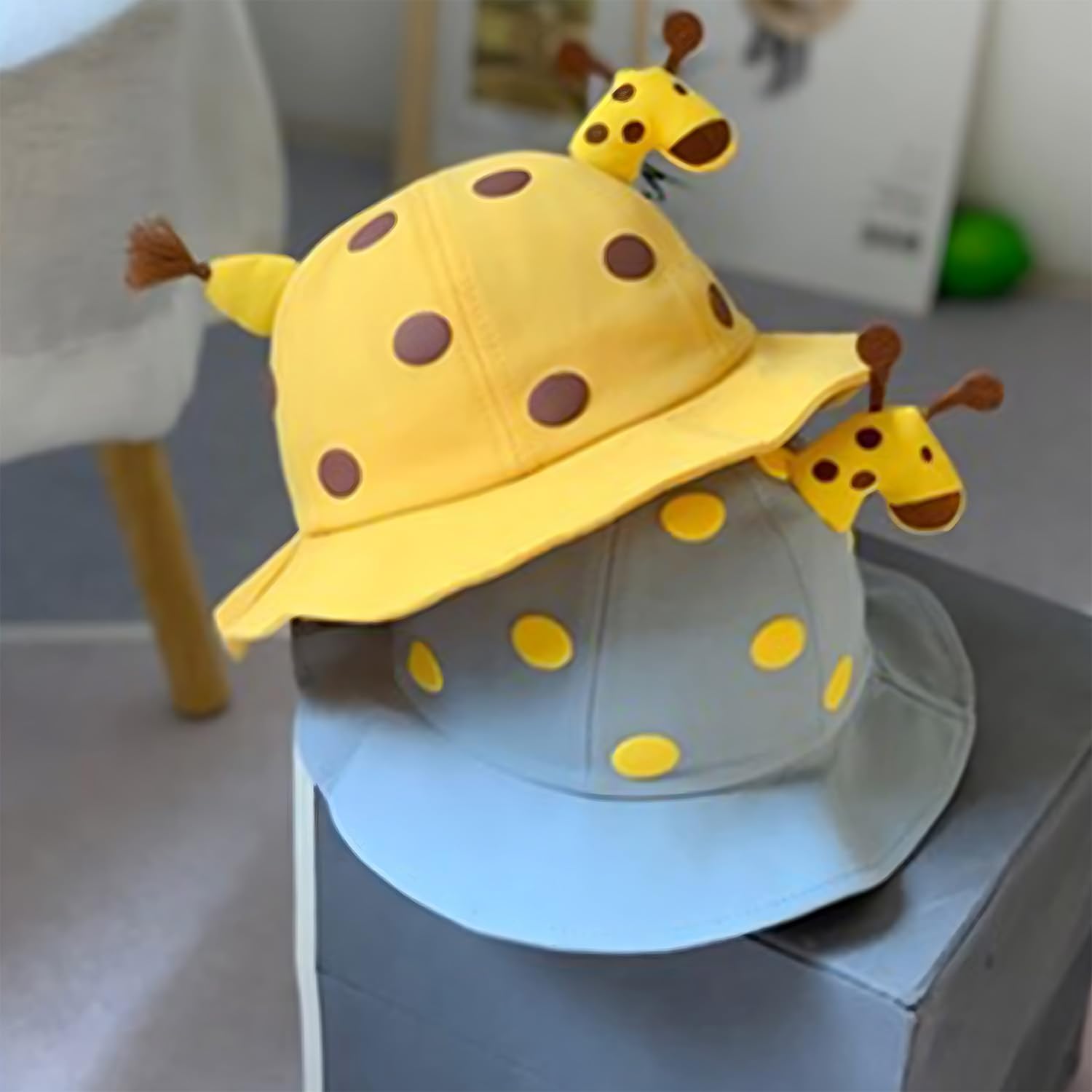 SYGA Cotton Baby Bucket Sun Hat For Sun Protection Cap Fishermans Hats Spring Cute Baby Cartoon Giraffe Cap For 6 Months - 3 Years Children (Blue) - Image 7 thumbnail