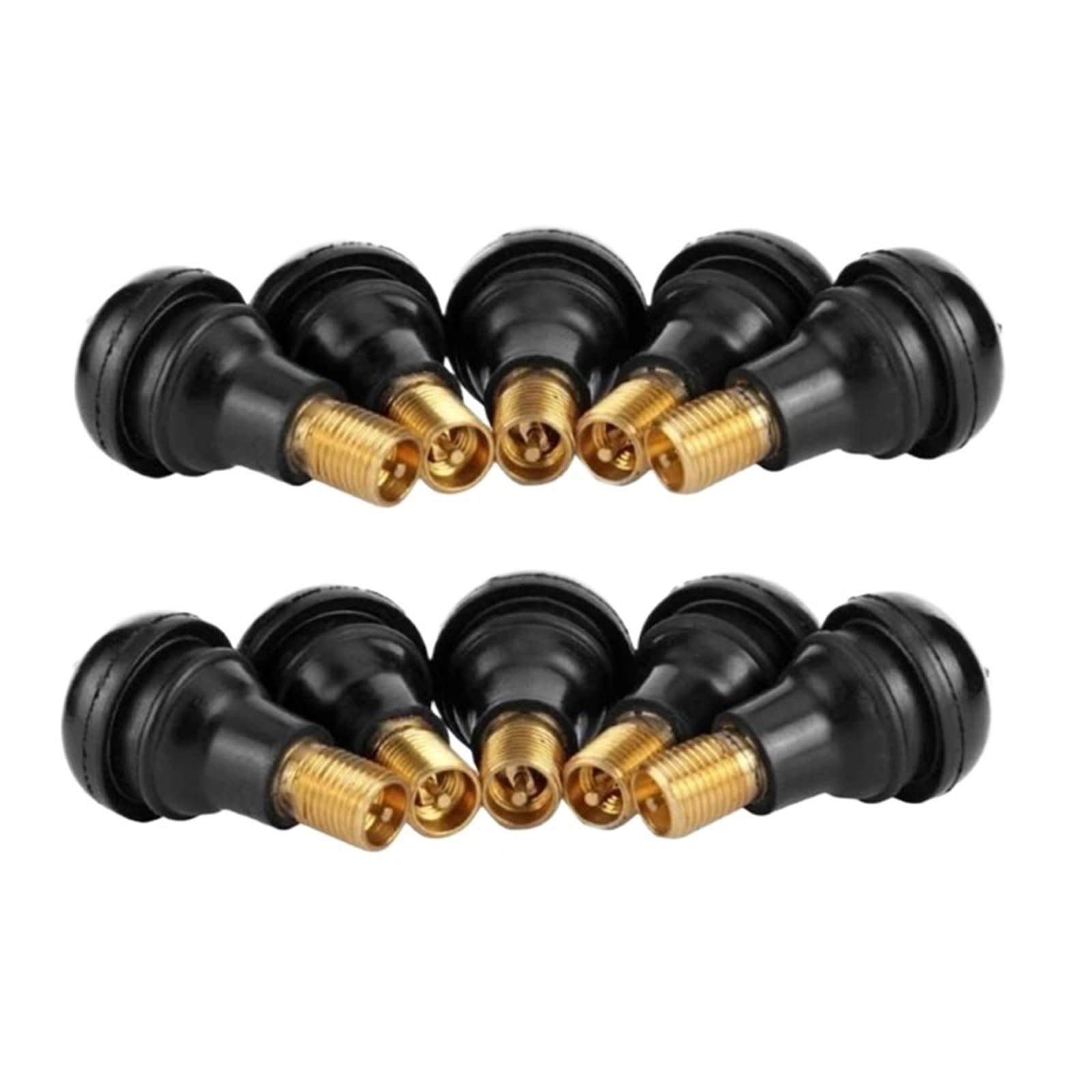 Capuchon de Valve Auto 10/20/50/100 PIÈCES Universel TR412 Encliquetable Voiture Tubeless Pneu Valve Tiges en Caoutchouc Cuivre Vide Pneu Valve d'air pour Moto(100PCS)