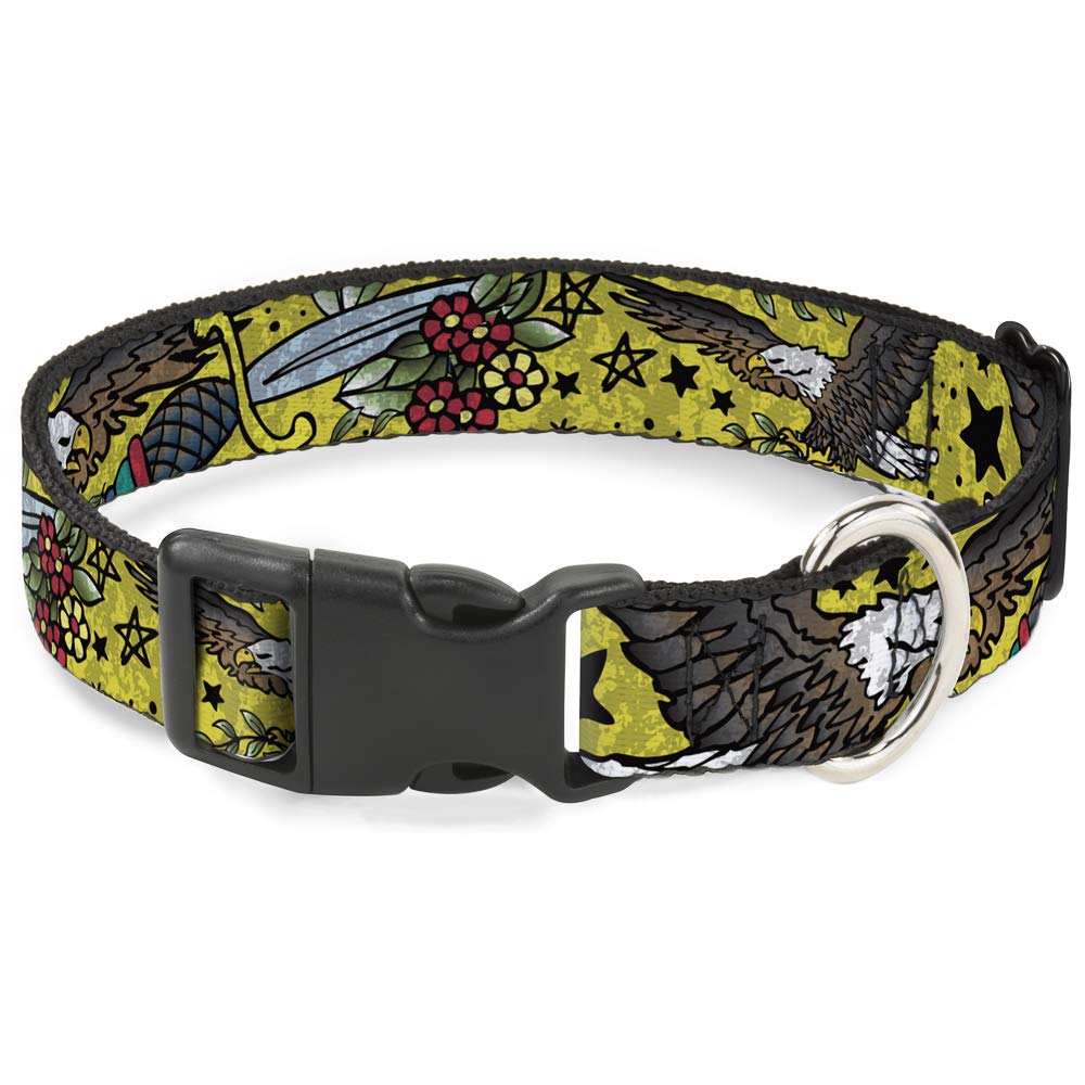 Pince à col plastique jaune Buckle Down 15-66 cm à fermeture rapide et sécurisée