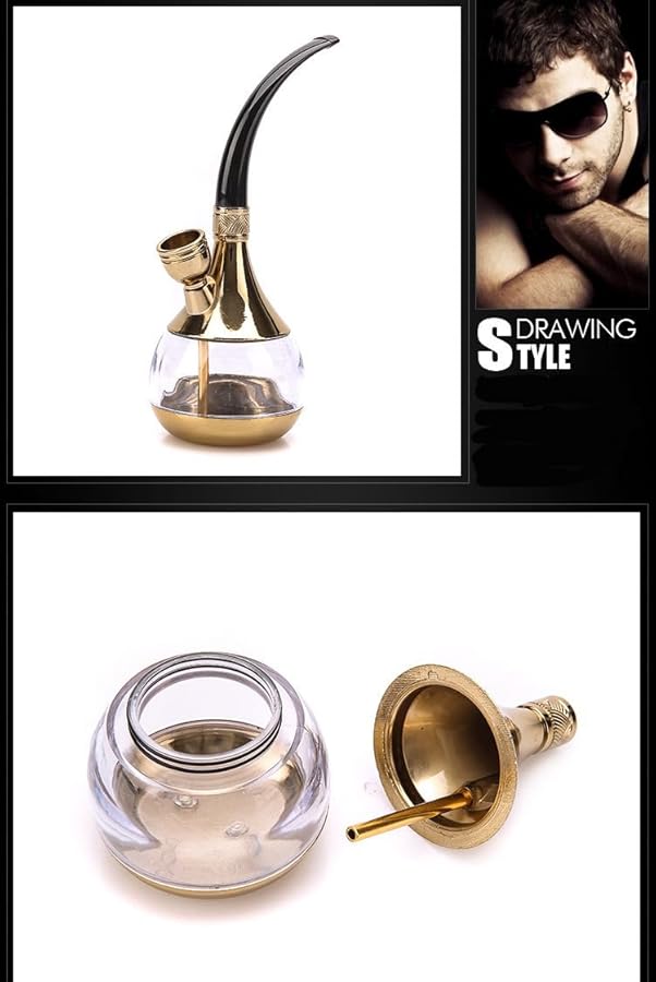 Amazon.co.jp: シーシャ型 水タバコ 水パイプ 喫煙具 (ゴールド