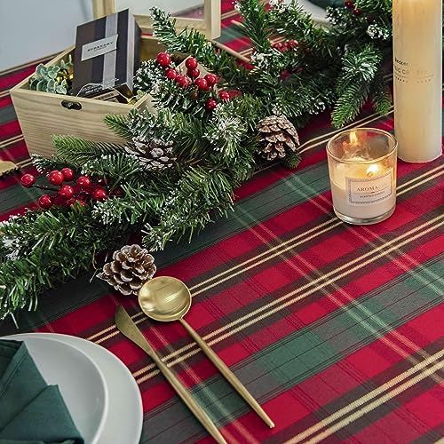 Christmas Rectangle Tablecloth 60x84 inch - Waterproof Holiday Decoration Tablecloth - Reusable Wipable Fabric Table Linen for Kitchen, Holiday Dinner Table Covering for Thanksgiving – Image 4
