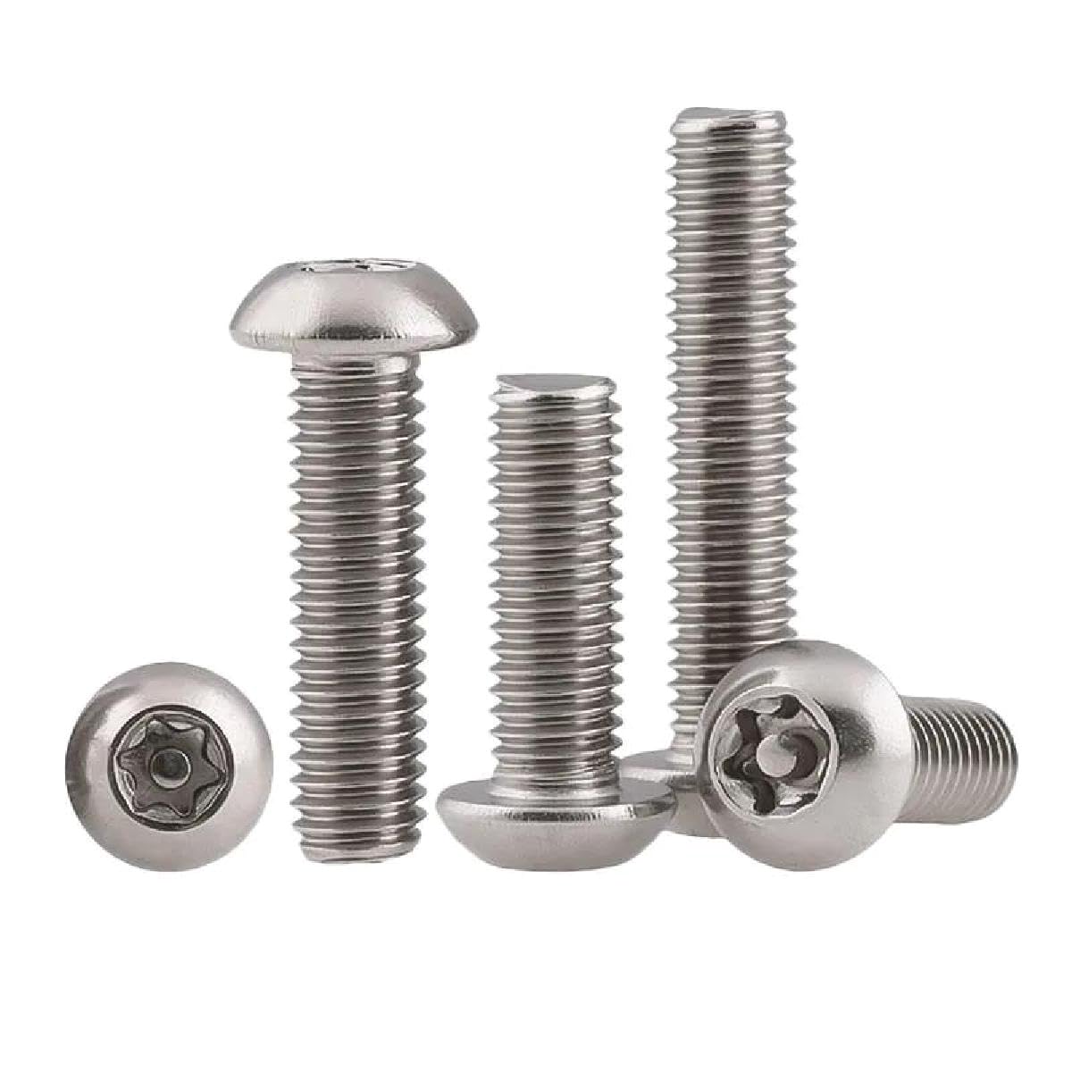 M4-M10 Torx cabeza redonda con pasador tornillos de seguridad antirrobo perno de cabeza de botón de seis lóbulos de acero inoxidable 5 uds, 5 piezas, M10x55mm