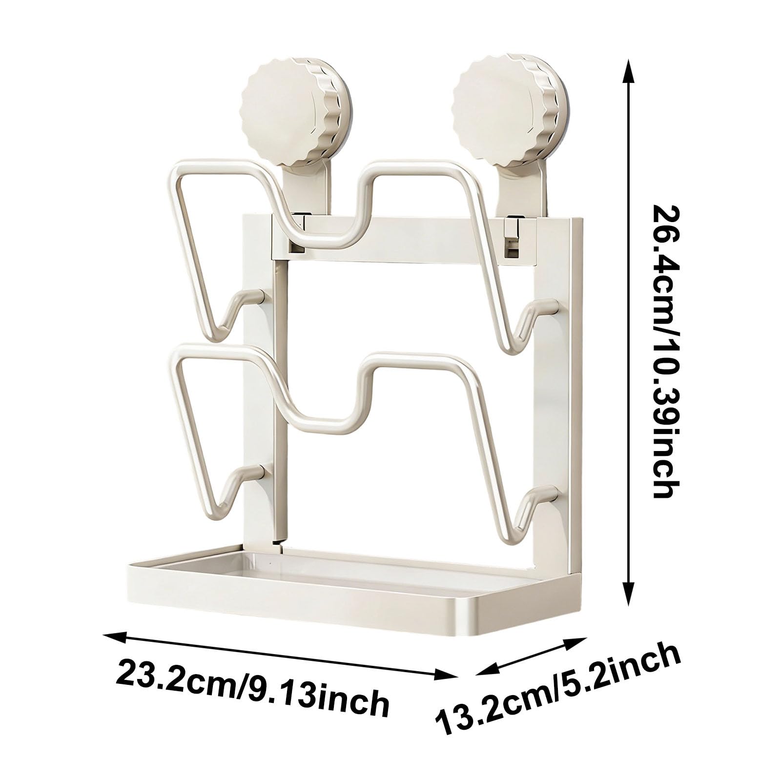 Estante de almacenamiento multifuncional para tapa de cocina, soporte vertical en forma de U con bandeja de goteo extraíble para encimera y estufa, tiene una función de almacenamiento de tapa 061486