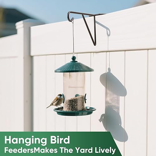 Miniatura 7 de Gicare Paquete de 4 ganchos de vinilo para cerca, resistentes y duraderos para exteriores, ganchos para colgar plantas, cestas de flores, comederos