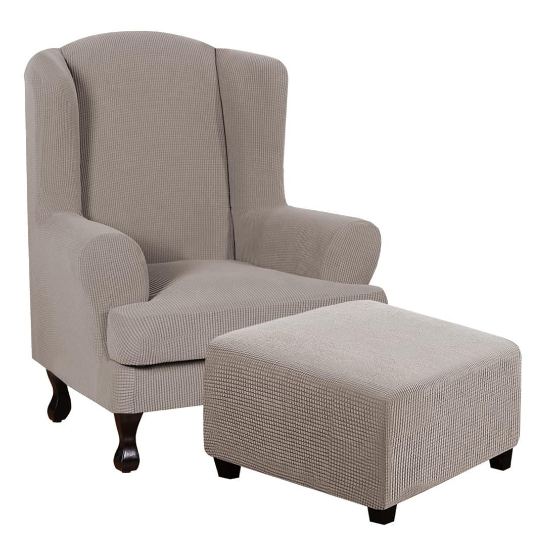 Amazoncom 2 Piece Wing Chair Covers Bundles Square Ottoman Slipcovers Amazoncom 2 Piece Wing Chair Covers Bundles Square Ottoman Slipcovers