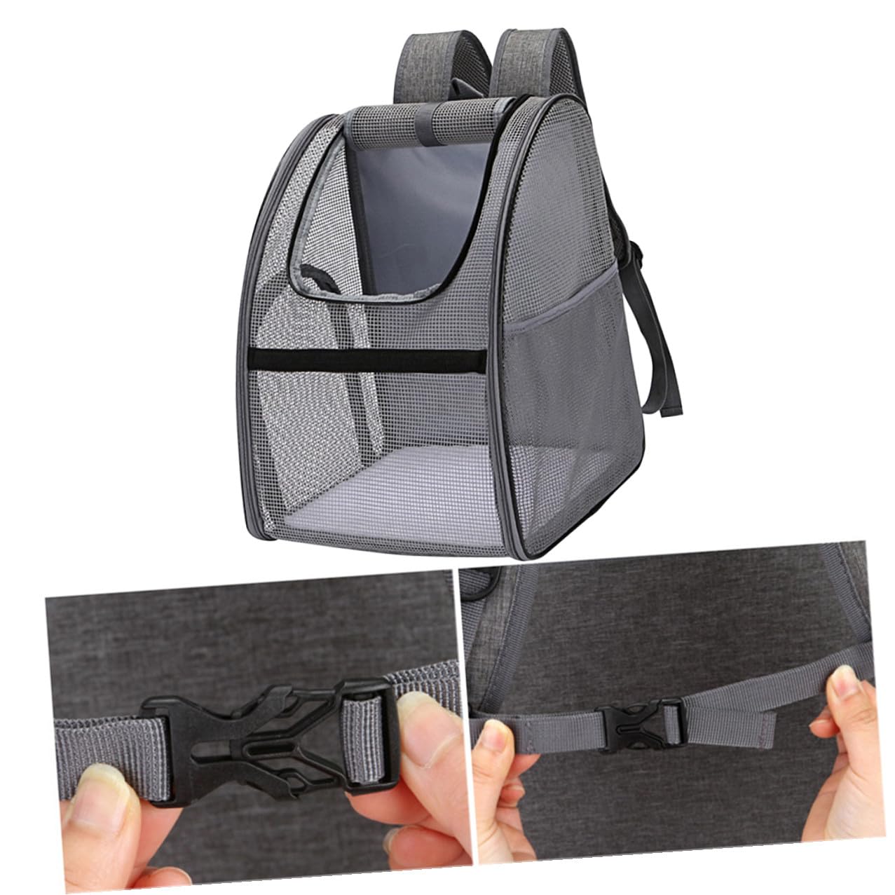 DOITOOL 1pezzi Zaino per Animali Domestici in Rete Traspirante Borsa Tracolla Portatile per Gatti e Cani Materiale Poliestere Resistente e Pratico