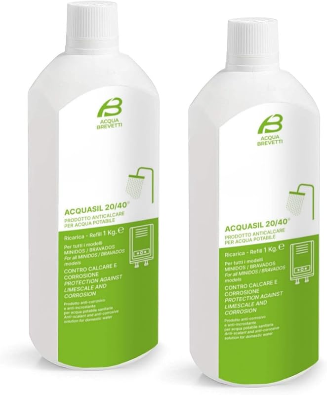 Acqua sil 20/40 Polifosfato Liquido – Anticalcare e Anticorrosione per Impianti Idrici e Caldaie – Compatibile MiniDOS/BravoDOS (2 Kg)