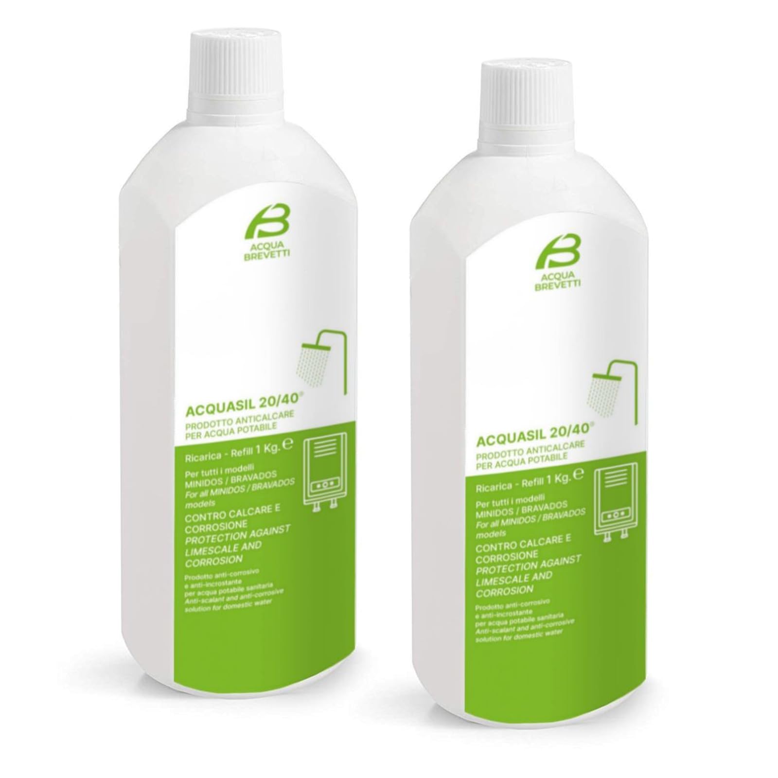 Acquasil 20/40 Polifosfato Liquido – Anticalcare e Anticorrosione per Impianti Idrici e Caldaie – Compatibile MiniDOS/BravoDOS (2 Kg)