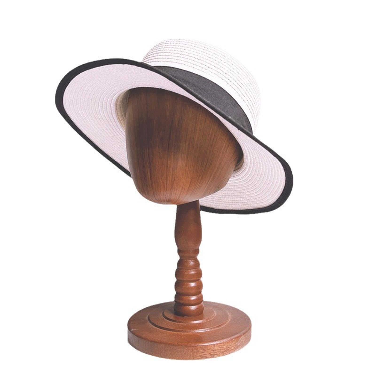 Colcolo Testa di manichino in legno modello cappello posticci espositore altezza 36 cm materiale legno