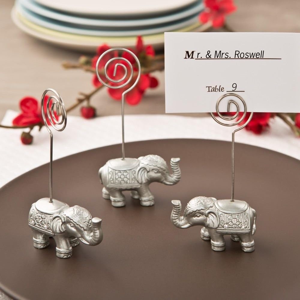 50 Silver Indian Elephant Place CardPhoto Holders Wedding