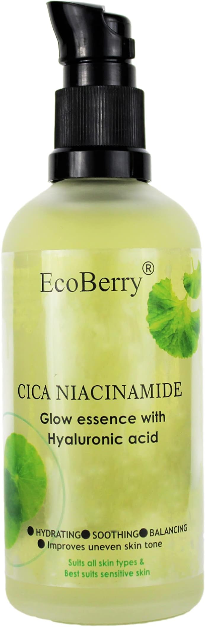 Centella Asiatica (CICA) Niacinamide Glow Essence With Hyaluronic Acid, Oil Free Essence, Moisturizer, Anti-Aging, Brightens Skin, Natural & Handmade, Chemical Free, Paraben Free, Vegan