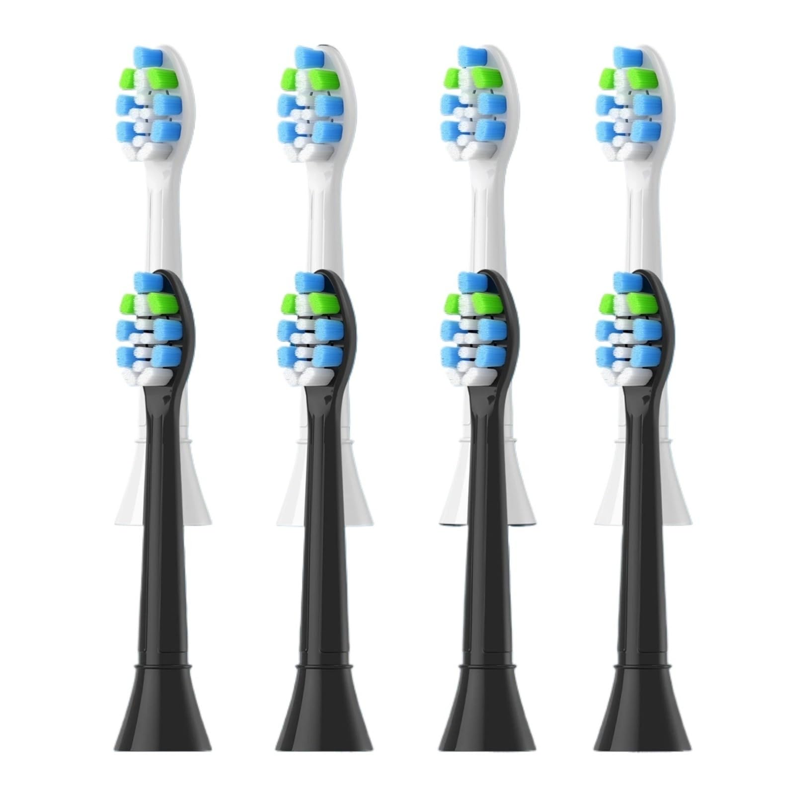 Paquete de 4-16 recambios universales for mangos cepillos dientes eléctricos | Cabezales de repuesto for cepillos de dientes(4White 4Black)