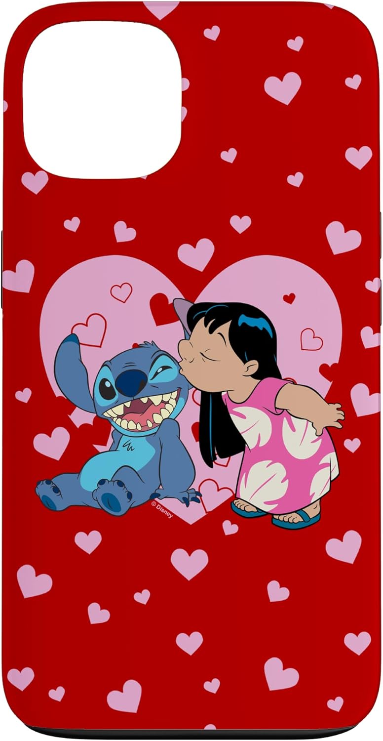Disney Lilo & Stitch Valentine's Day Lilo Kiss Case for iPhone 15
