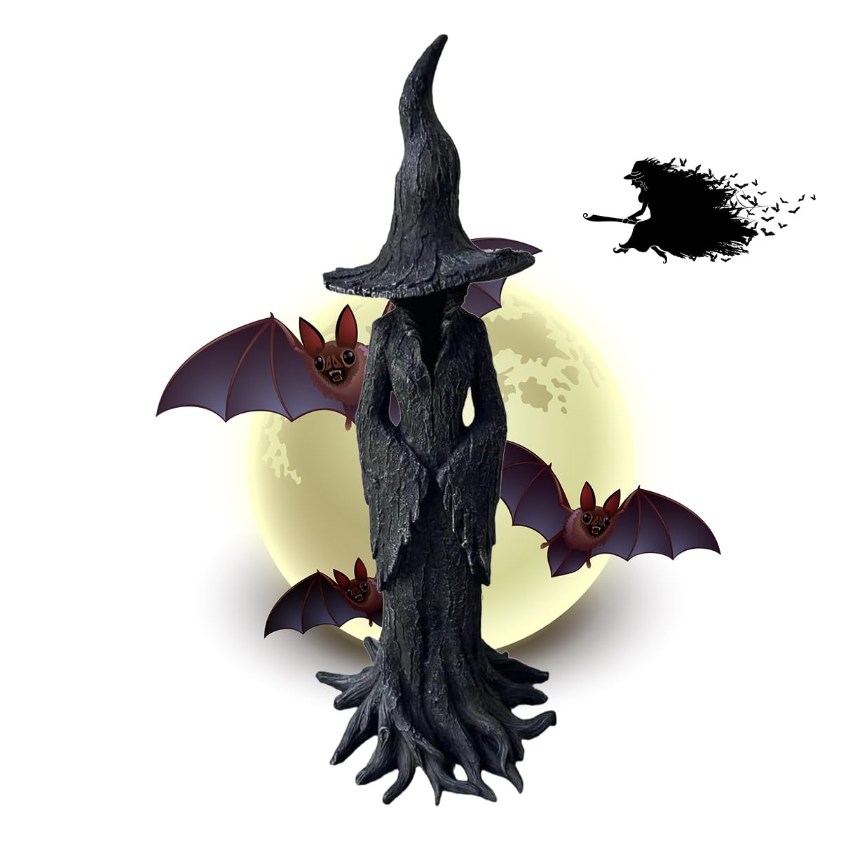 Photo 1 of Cracker Barrel Witch Statue,Gothic Witch Statue,Resin Statue, Halloween Decorations Indoor Ornament Figurine (11.8in)