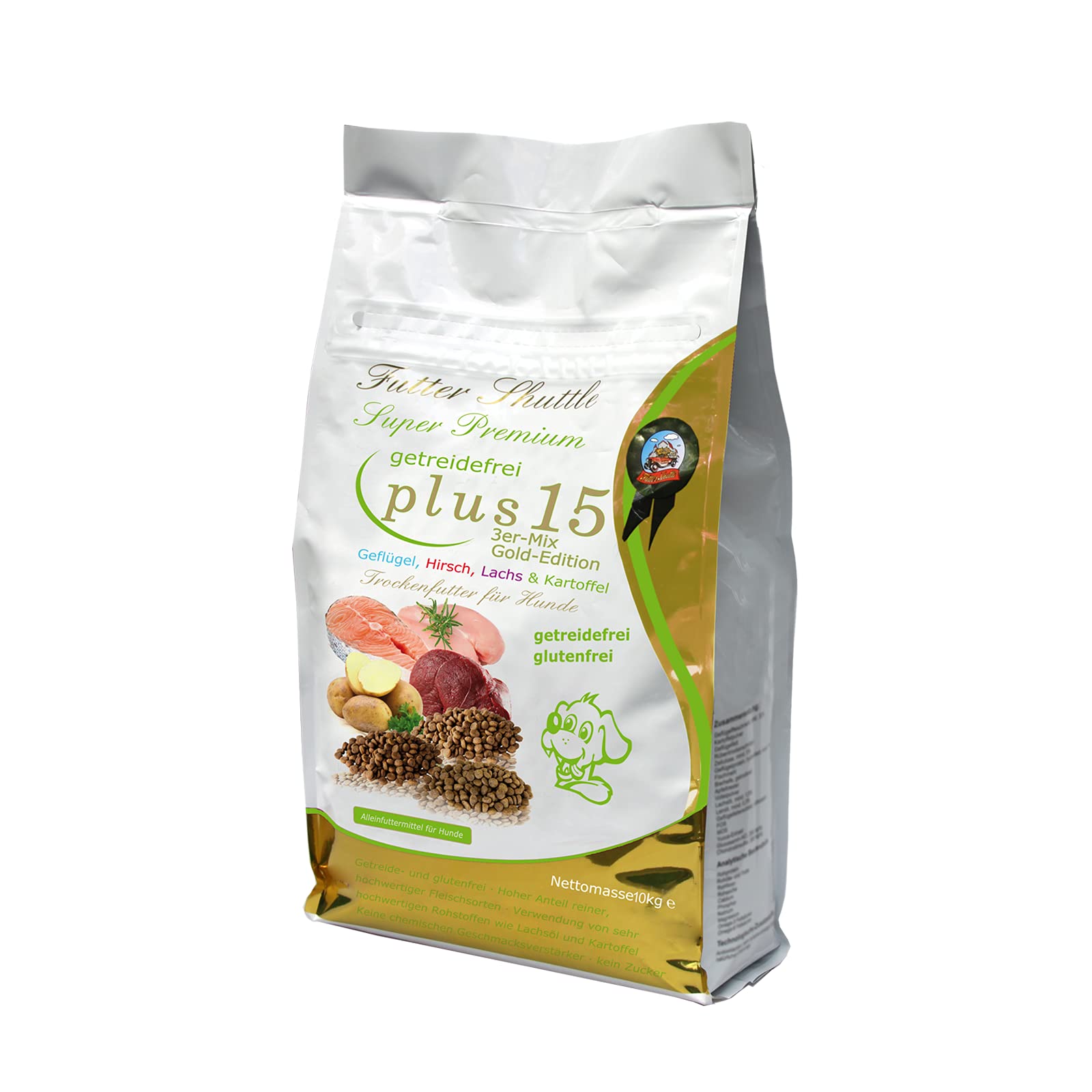 Getreidefreies Hundefutter Adult – Trockenfutter für Sensible Hunde – Hochverdaulich & Ohne Weizen – Futter Shuttle 080 (10 kg)