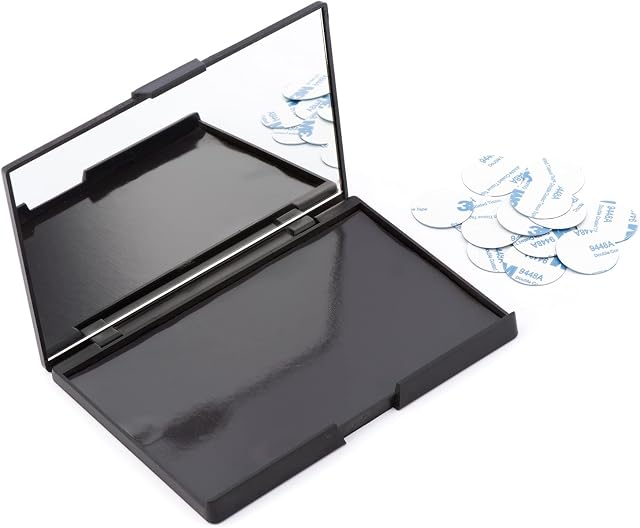 Allwon Empty Magnetic Plastic Eyeshadow Makeup Palette with 15Pcs Adhesive Empty Palette Metal Stickers for Eyeshadow Lipstick Blush Powder
