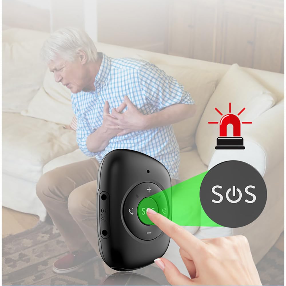 Ciondolo GPS Tracker con chiamata di emergenza SOS, chiamata vocale, allarme di caduta e recinzione elettronica per un posizionamento accurato e promemoria farmaci per anziani