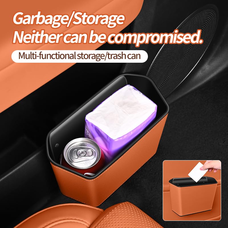 Car Trash Can Storage Pockets - 100% Leak-Proof Organizer,Car Seat Back and Door Hanging Storage,Two Levels Above and Below (black1)